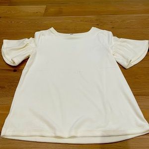 LOFT cream velvet bell short sleeve T NWT